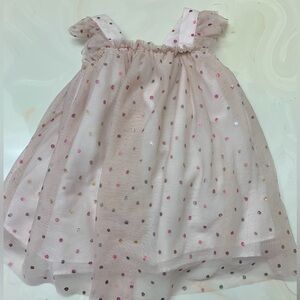 Pippa & Julie Soft Pink Tulle Babydoll Infant Dress